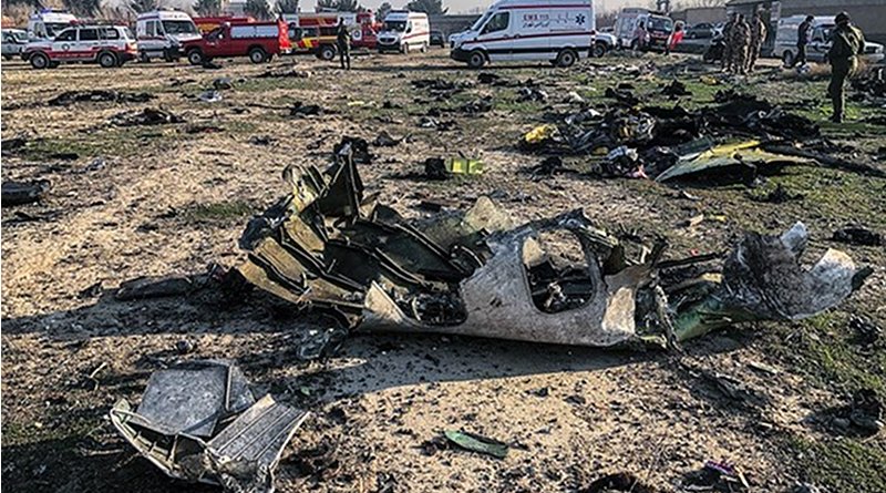 Wreckage from the Ukraine International Airlines Boeing 737-800 plane near Tehran, Iran. Photo Credit: Fars News Agency