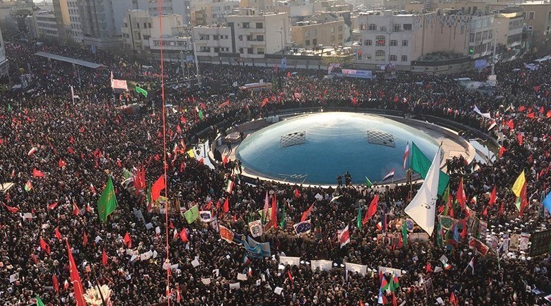 Iranians take to Tehran's streets following death of General Qassem Soleimani in Iraq. Photo Credit: Tasnim News Agency