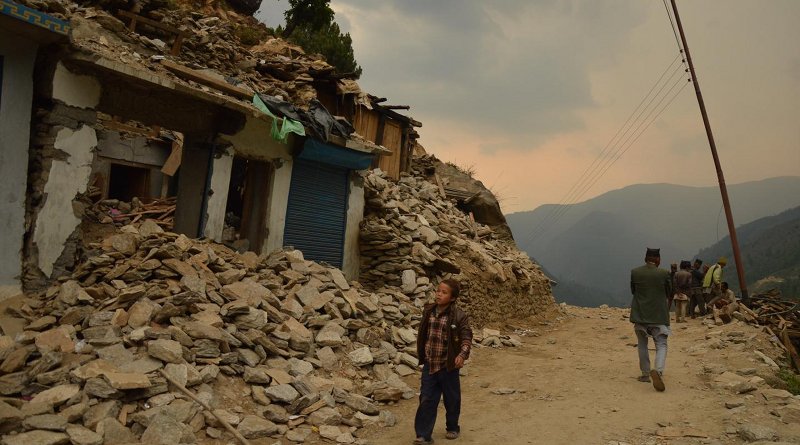 The ruins of Nepal's Gorkha district after the 2015 earthquake that killed nearly 9,000 people and injured 22,000. CREDIT: EU/ECHO/Pierre Prakash