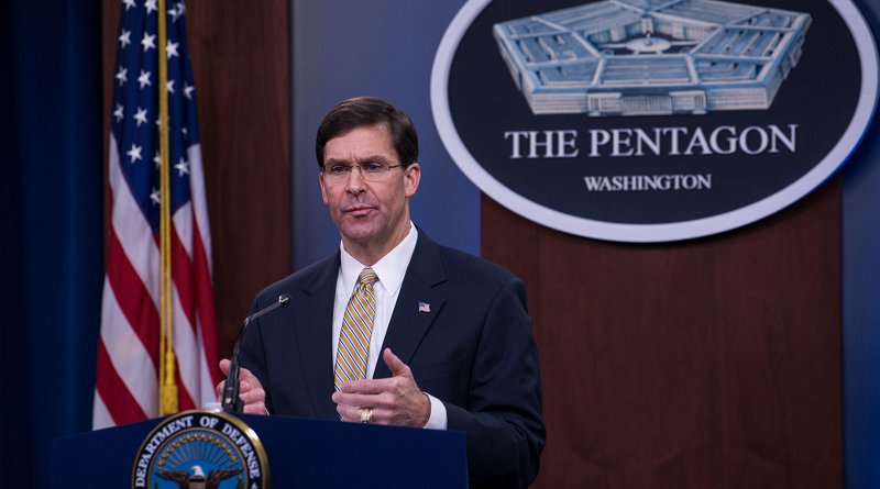 Defense Secretary Dr. Mark T. Esper. Photo Credit: Army Staff Sgt. Brandy N. Mejia, DOD