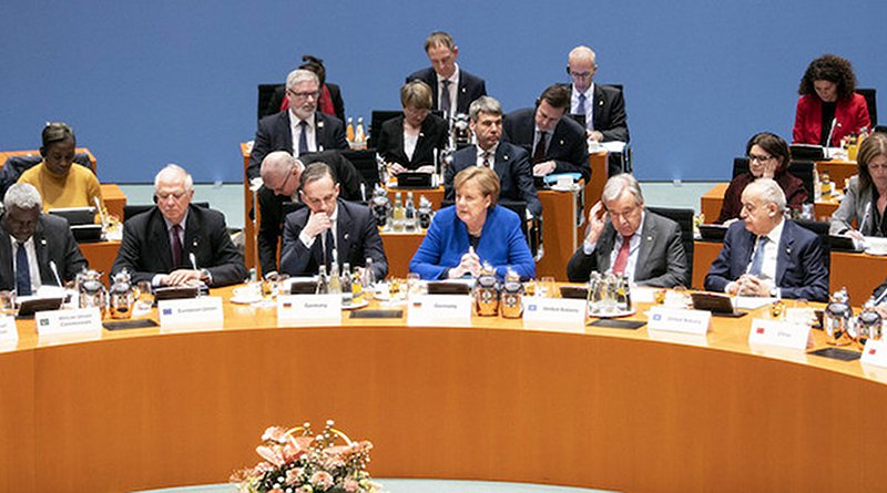 The German Chancellor, Angela Merkel, addresses the Berlin Conference on Libya alongside the UN Secretary-General António Guterres (r). Credit: Federal Government/Guido Bergmann.