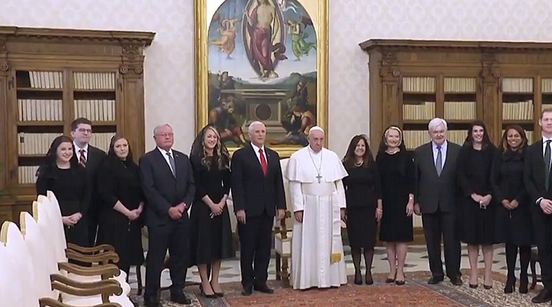 US Vice-President Mike Pence meets Pope Francis at Vatican. Photo Credit: White House video screenshot