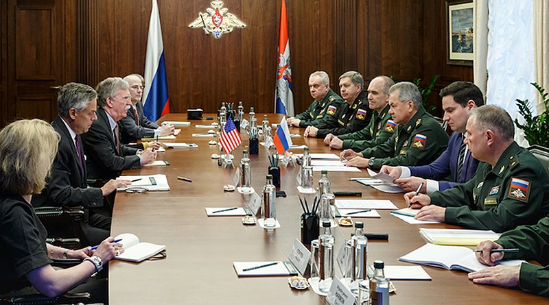 John R. Bolton holds a meeting with Russian Defense Minister Sergei Shoigu in Moscow on 23 October 2018. CC BY 4.0
