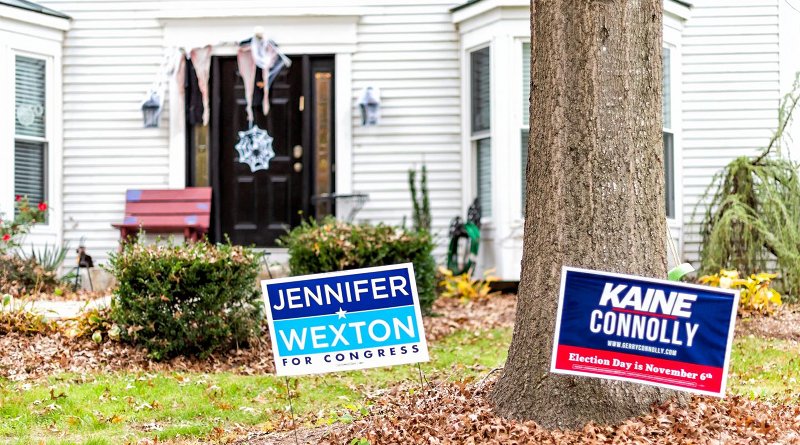 Political signs in front yard CREDIT Credit: Kristi Blokhin/iStock.