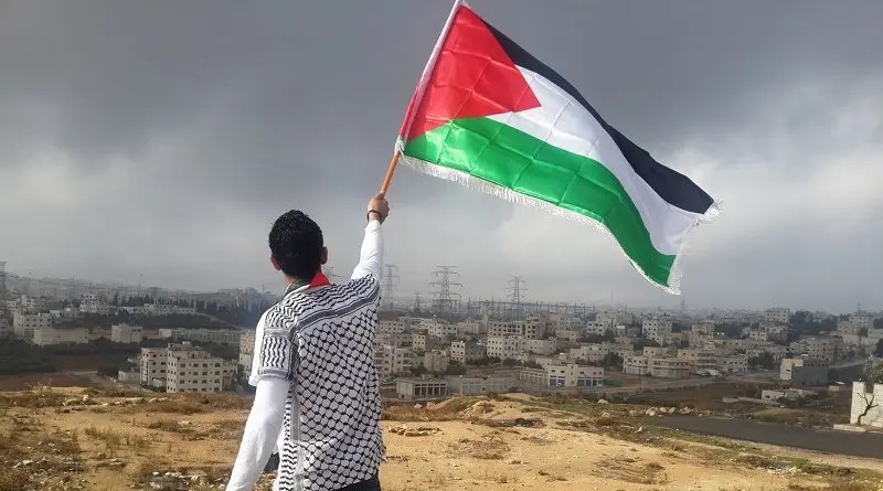 Young man with Palestine flag. Photo by Ahmed Abu Hameeda on Unsplash