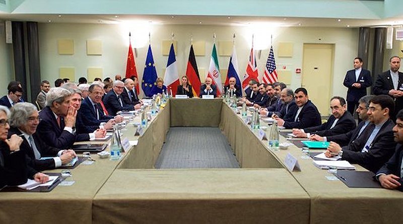 The ministers of foreign affairs of the United States, the United Kingdom, Russia, Germany, France, China, the European Union and Iran meeting in Lausanne in March 2015, a few weeks ahead of the nuclear deal was struck in Vienna. Credit: U.S. Department of State.