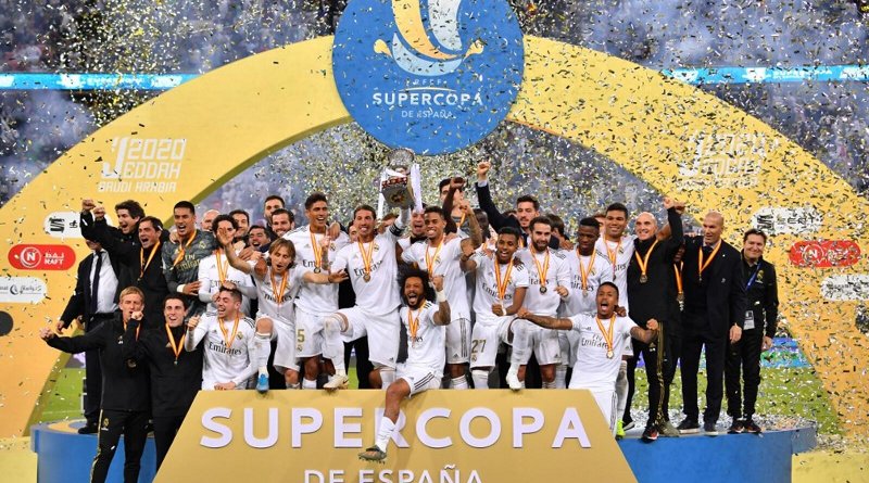 Real Madrid wins their 11th Supercopa de Espana title.