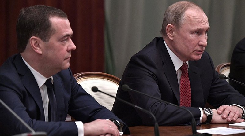 Russia's President Vladimir Putin with Prime Minister Dmitry Medvedev. Photo Credit: Kremlin.ru