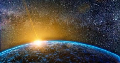 digital network blockchain earth