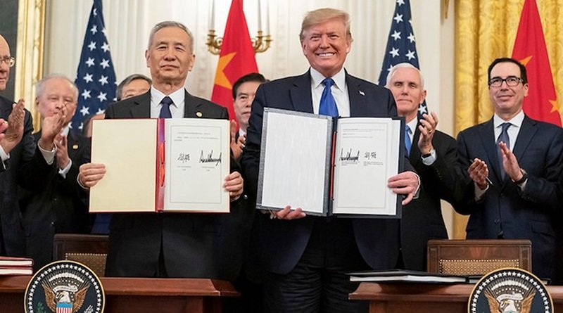 U.S. President Donald Trump withe Chinese Vice Premier Liu He. Source: The While House.