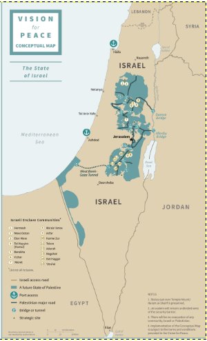 Figure 1. Conceptual Map of Israel. Source: U.S. peace plan, January 2020. 