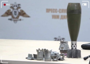 Photograph of a Krušik M73 60 mm HE mortar shell that was recovered along with other  munitions by the Donetsk People’s Republic Defense Ministry. (Credit: Arms Watch)[104]