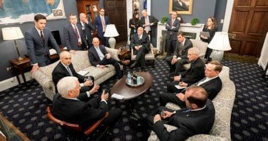 Vice President Mike Pence meets with the President’s Coronavirus Taskforce Wednesday, February 26, 2020, in his West Wing Office of the White House. (Official White House Photo by D. Myles Cullen)