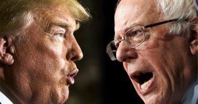 Montage of US President Donald Trump versus Bernie Sanders. Photo Credit: Tasnim News Agency