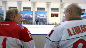 Russia's President Vladimir Putin and Belarus' President Alexander Lukashenko take part in a friendly ice hockey match. Photo Credit: Kremlin.ru