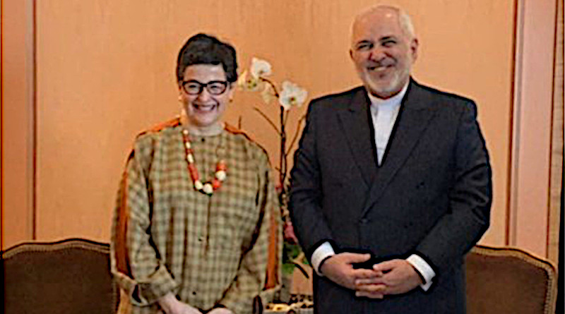Iranian Foreign Minister Mohammad Javad Zarif and Spain's Foreign Minister Arancha Gonzalez Laya. Photo Credit: Tasnim News Agency