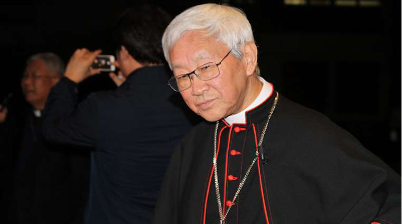 Cardinal Joseph Zen Ze-kiun departs the Pontifical Urbaniana University in Rome on Nov. 18, 2014: Photo Credit: Bohumil Petrik-CNA