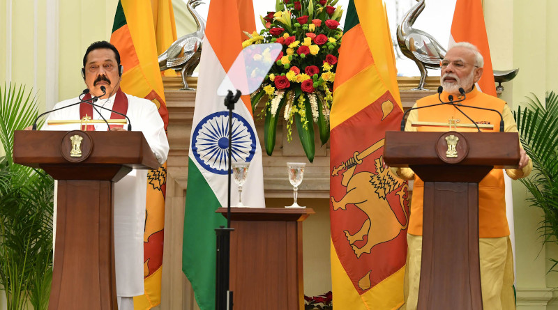 Sri Lanka's Prime Minister Mahinda Rajapaksa and India's Prime Minister Narendra Modi. Photo Credit: India PM Office