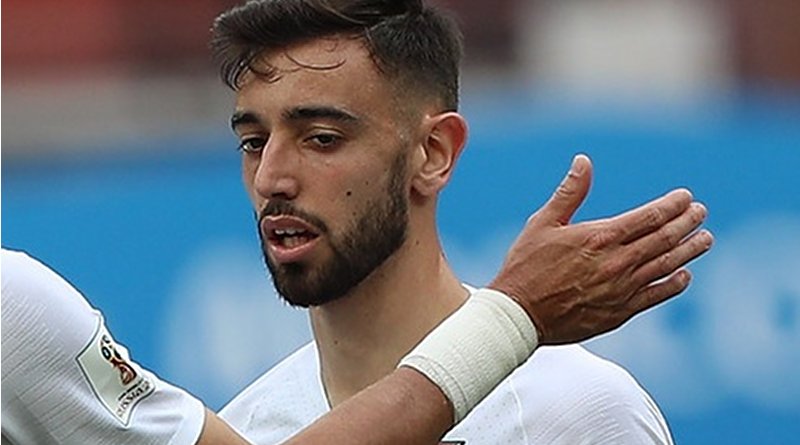 Bruno Fernandes with Portugal in the 2018 FIFA World Cup game against Morocco. Photo Credit: Антон Зайцев, Wikipedia Commons