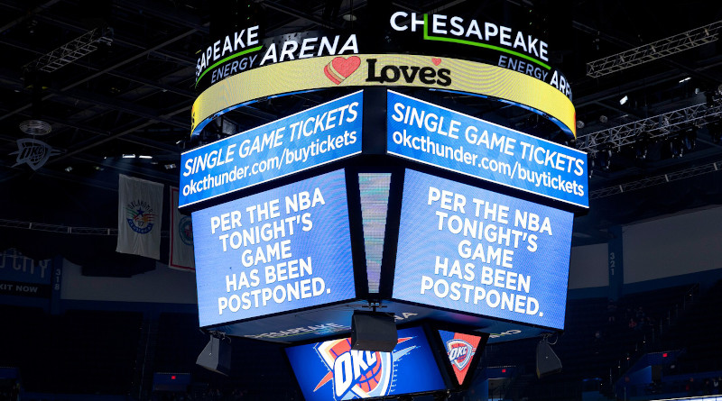 Wednesday's game between the Jazz and Oklahoma City Thunder at Chesapeake Energy Arena was canceled. Photo Credit: NBA