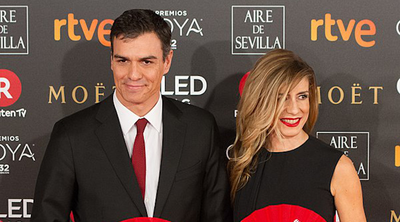 File photo of Spain's Prime Minister Pedro Sánchez and his wife Begoña Gómez Fernández. Photo Credit: Carlos Delgado, Wikimedia Commons