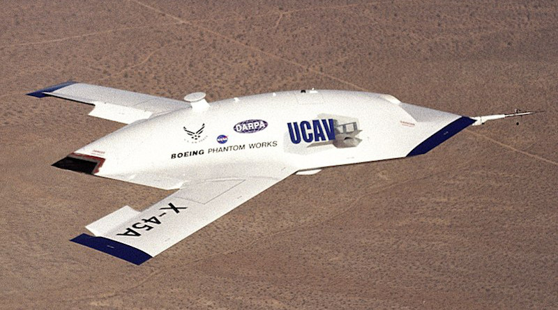 The X-45 Unmanned Combat Air Vehicle (drone) technology demonstrator that is eventually intended to fly high-risk air combat missions. Photo Credit: NASA/Dryden Flight Research Center/Jim Ross, Wikipedia Commons