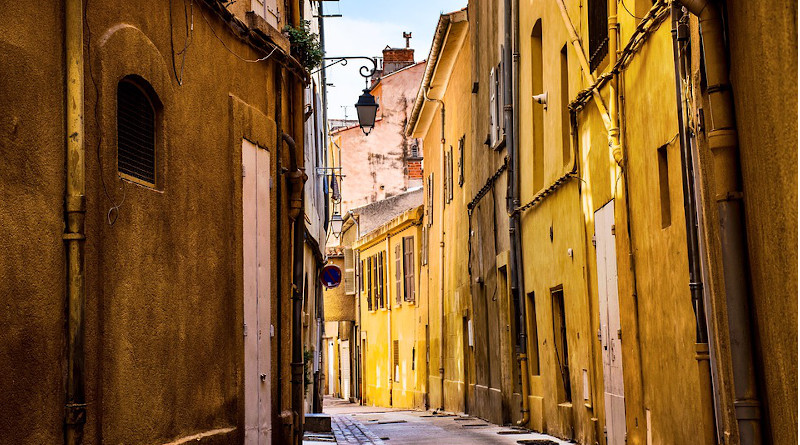 Empty street in Provence, France