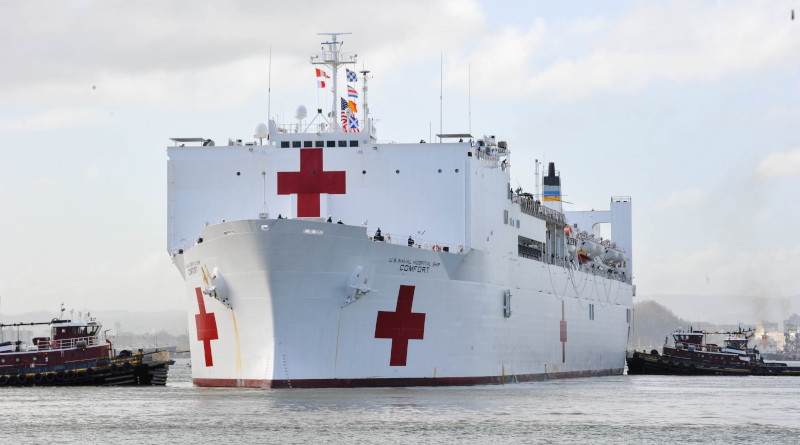 File photo of the Military Sealift Command hospital ship USNS Comfort. US Air Force photo.