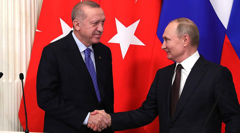 Russia's Vladimir Putin and Turkey's Recep Tayyip Erdogan giving statements to the press after Russian-Turkish talks. Photo Credit: Kremlin.ru