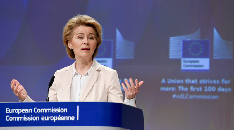 European Commission President Ursula von der Leyen during a press conference. Photo Credit: European Commission