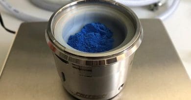 Egyptian blue: the researchers obtained the nanosheets from this powder. CREDIT University of Goettingen
