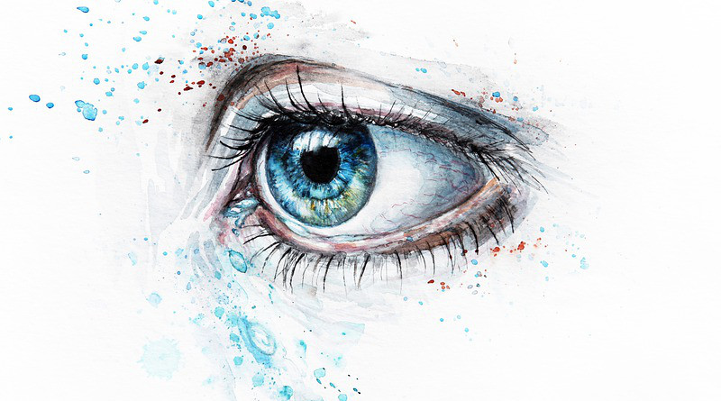 Tears Blue Watercolor Watercolour Painting Artistic Eye