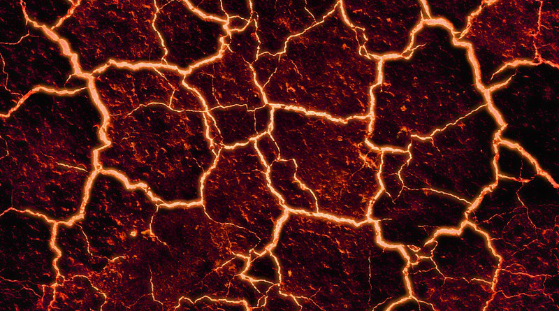 Earthquake Lava Cracked Background Fire Volcano Stone