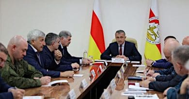 Moscow-backed Tskhinvali leader Anatoly Bibilov. Photo Credit: presidentruo.org