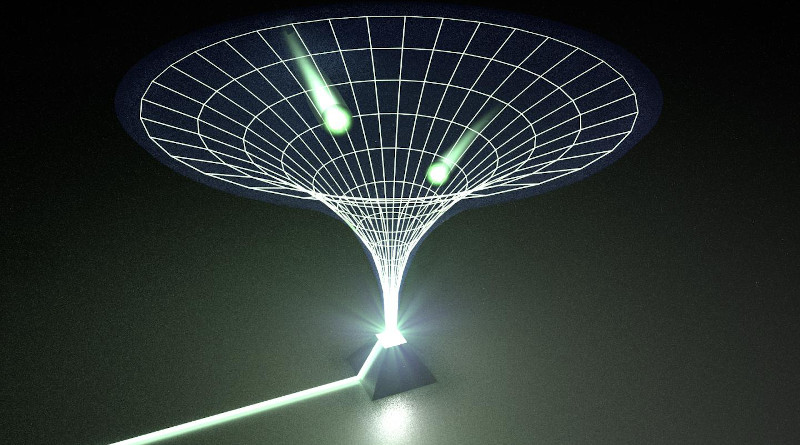 The figure shows how light is caught through the light funnel. CREDIT University Rostock / Alexander Szameit