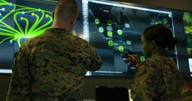 Marines with Marine Corps Forces Cyberspace Command in the cyber operations center in Lasswell Hall at Fort Meade, Md., Feb. 5, 2020. Photo Credit: DOD