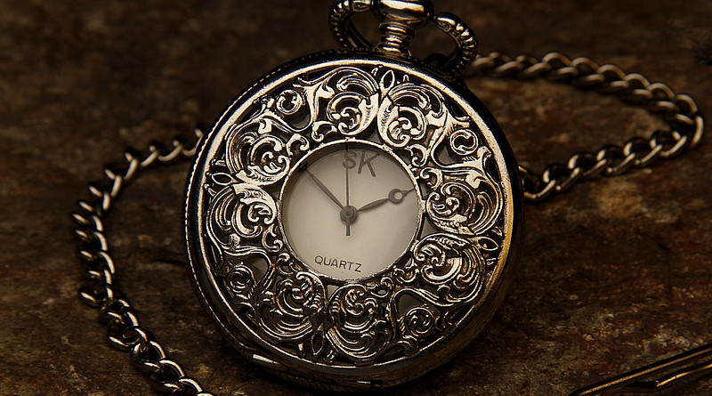 time change Pocket Watch Jewel Chain Stone Time Clock Hour