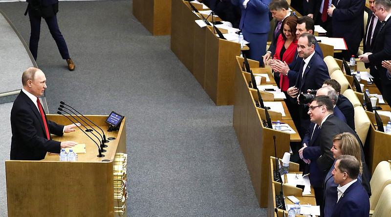 Russia's President Vladimir Putin speaks to Plenary session of the State Duma on amendments to the Russian Federation Constitution. Photo: TASS, Kremlin.ru