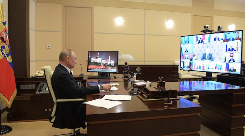 Russia's President Vladimir Putin holds virtual meeting with regional heads on combatting the spread of the coronavirus in Russia. Credit: en.kremlin.ru