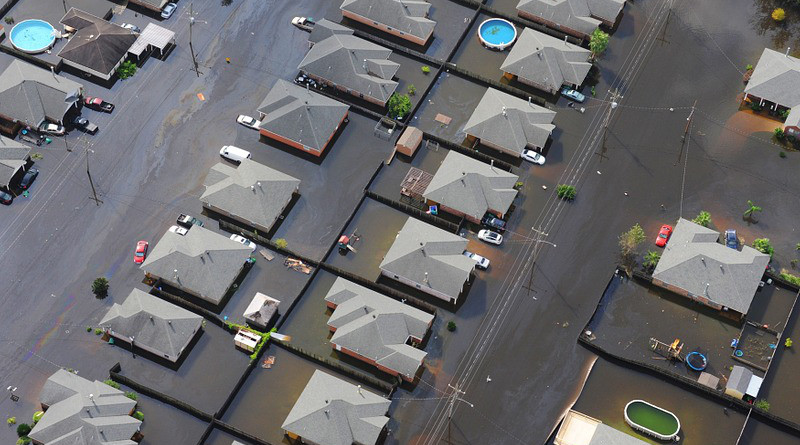 Flood City Neighborhood Houses Disaster Water