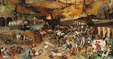 Pieter Bruegel's "The Triumph of Death" reflects the social upheaval and terror that followed plague, which devastated medieval Europe. Credit: Museo del Prado, Wikipedia Commons.