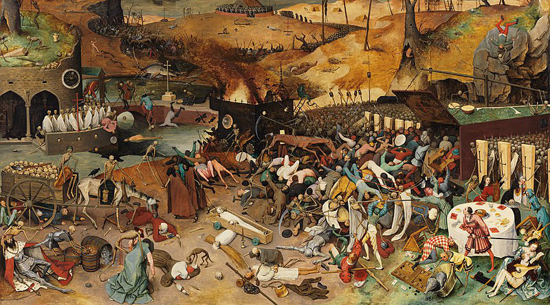 Pieter Bruegel's "The Triumph of Death" reflects the social upheaval and terror that followed plague, which devastated medieval Europe. Credit: Museo del Prado, Wikipedia Commons.