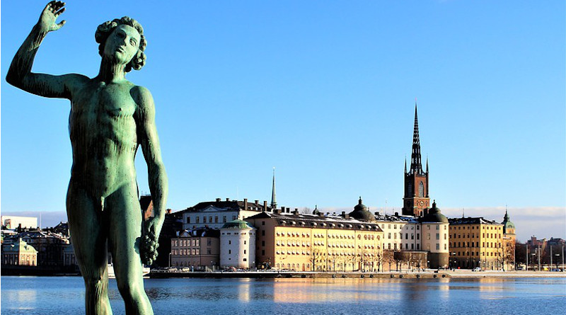 Stockholm Sweden Statue Architecture Buildings Water Sea Himmel