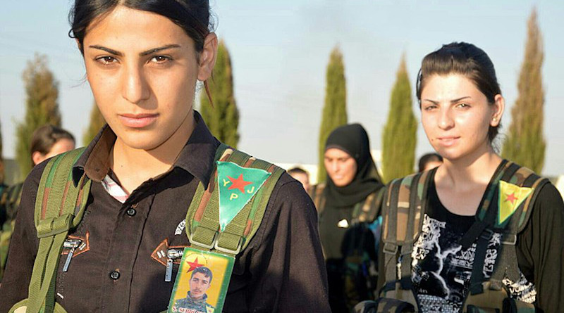 Members of the Kurdish YPG's (People's Protection Units) female units were fighting against ISIS in Syria. Photo Credit: Kurdishstruggle, Wikipedia Commons.