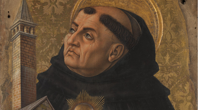Detail of Saint Thomas Aquinas in Carlo Crivelli painting. Credit: Wikipedia Commons