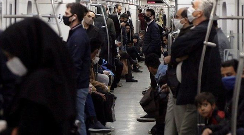 Iranians wearing masks on public transportation during coronavirus pandemic. Photo Credit: Iran News Wire