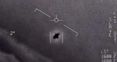 Screenshot of video of ‘unidentified aerial phenomena’ released by US Department of Defense.