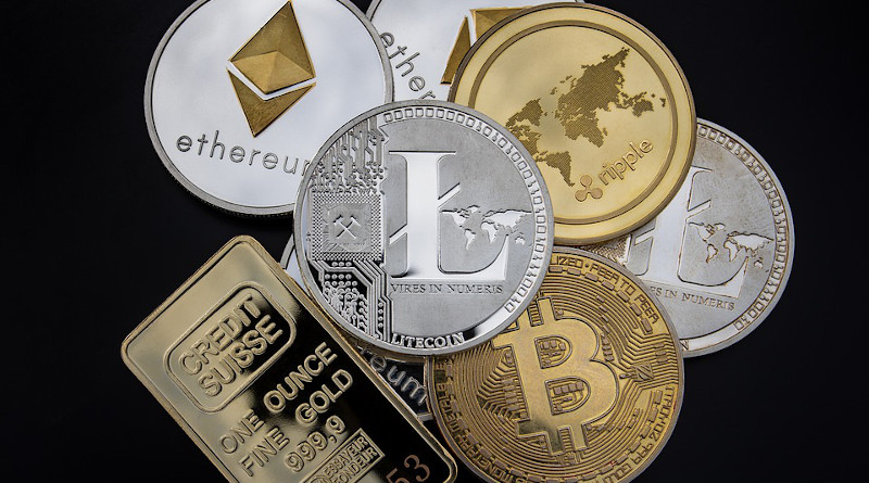 Cryptocurrencies Bitcoin Cryptocurrency Concept Blockchain Money Litecoin