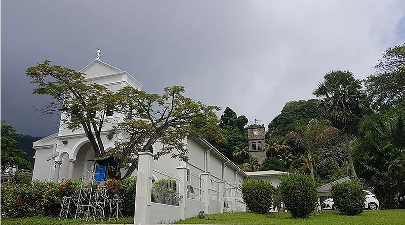 The Immaculate Conception Cathedral in Port Victoria on the island of Mahé, episcopal see of Roman Catholic Diocese of the Seychelles. Photo Credit: Svetlozar Filev, Wikimedia Commons