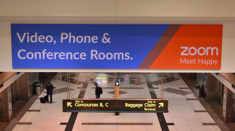 Zoom advertisement at Denver International Airport. Photo Credit: Raysonho, Wikipedia Commons